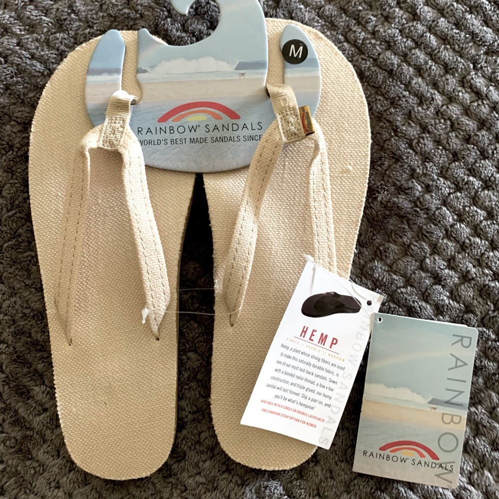 NEW Rainbow Women’s Cream Hemp Sandals Size Medium (6.5-7.5)